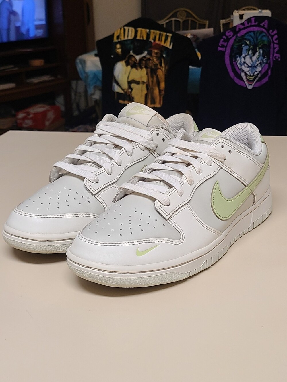 Nike Dunk Low Phantom Olive Aura leather low top skateboard sneakers size 10